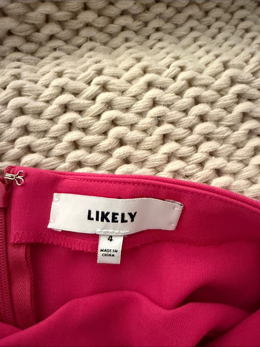 Likely Hot Pink One-Shoulder Sheath Dress with Front Slit - Picture 4 of 8